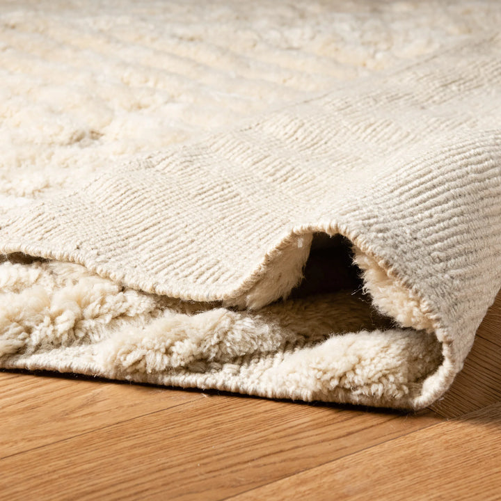 Ivory Diamond Moroccan Wool Rug – Luxe Minimalist Style