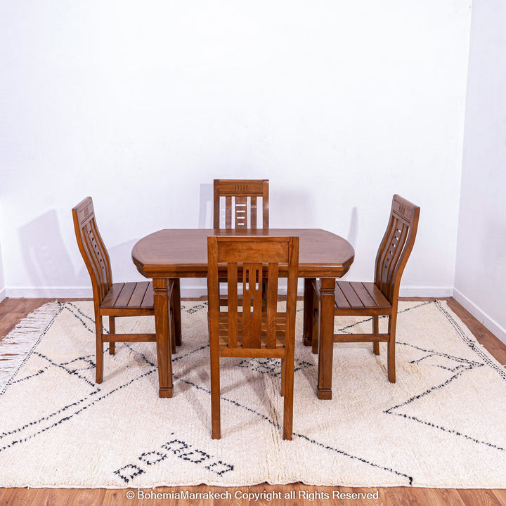 Minimalist Moroccan Beni Ourain rug in black and white wool with hand-knotted tribal motifs