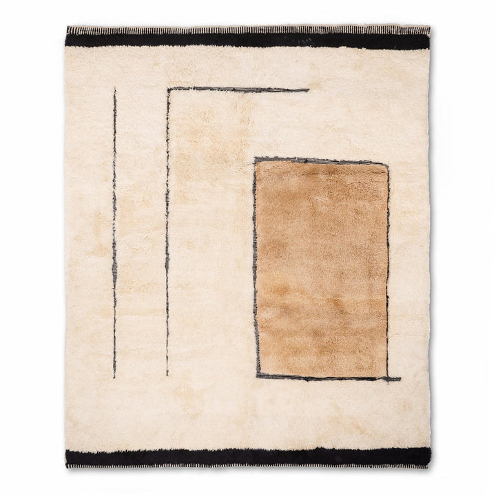 Minimalist Beni Mrirt Wool Rug – Handwoven Modern Moroccan Design