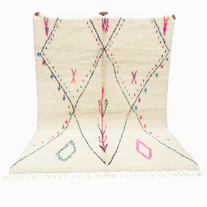 Minimalist Moroccan Wool Rug – Handmade Berber Diamond Carpet