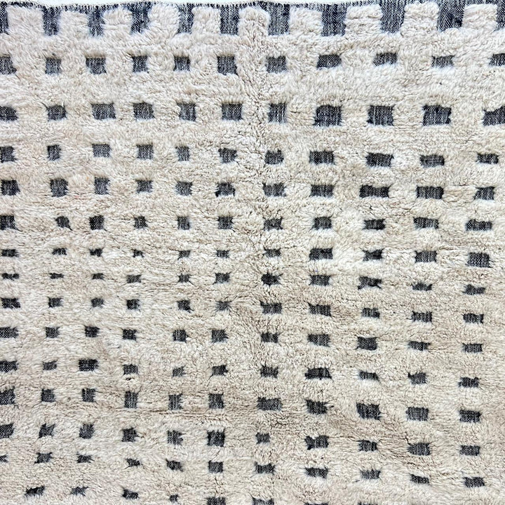 Minimalist Moroccan wool runner rug handmade from natural wool