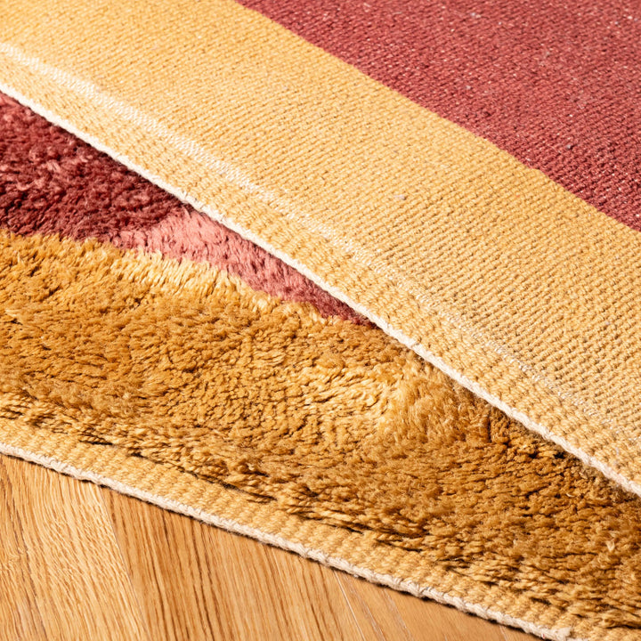Modern Abstract Moroccan Wool Rug in Earth Tone Blocks