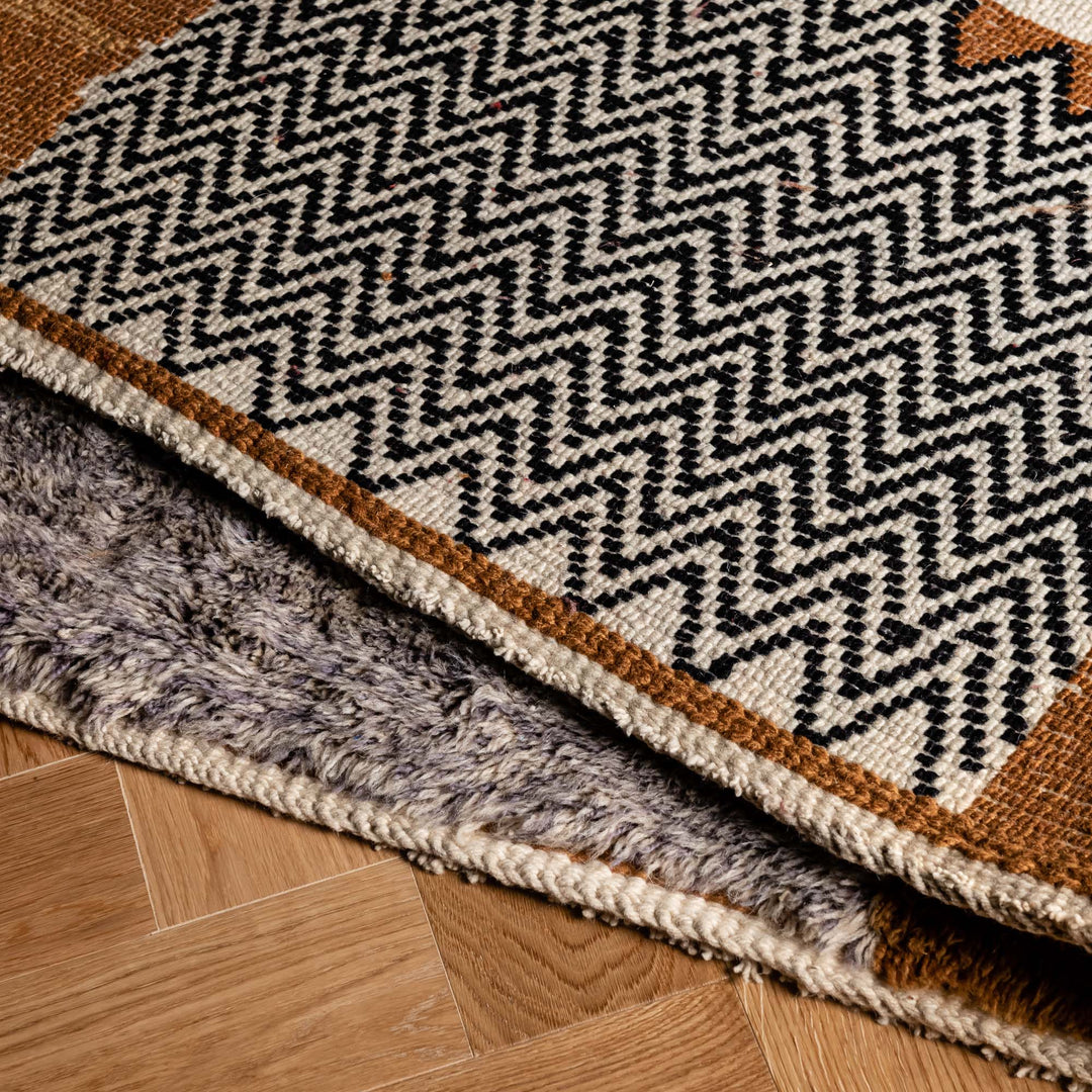 Modern Patchwork Beni Mrirt Rug – Custom Moroccan Wool