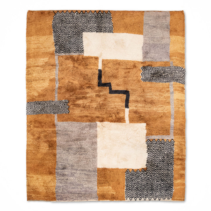 Modern Patchwork Beni Mrirt Rug – Custom Moroccan Wool