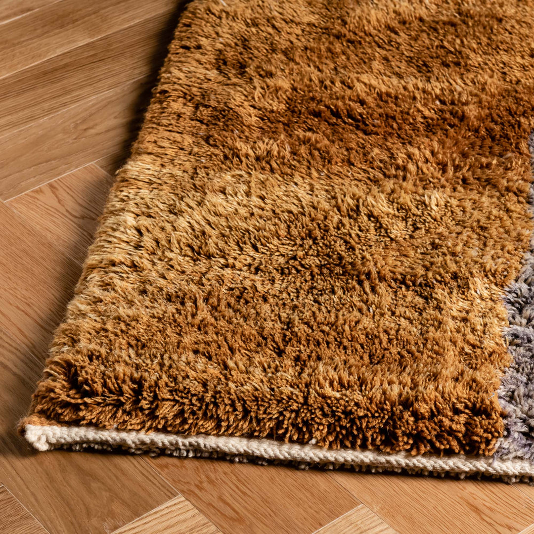 Modern Patchwork Beni Mrirt Rug – Custom Moroccan Wool