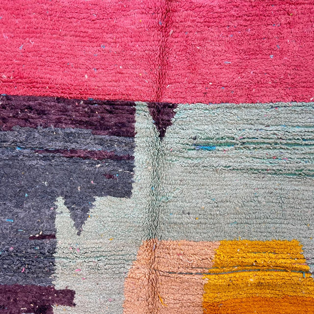 vintage pastel moroccan wool rug in pink green mint and sand tones