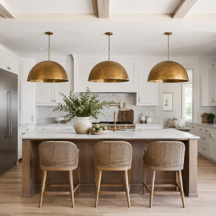 Moroccan Pendant Lamp, solid brass- Hammered Brass Pendant Lamp