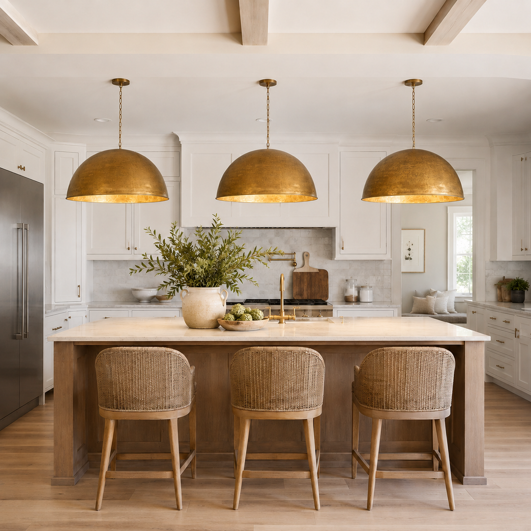 Moroccan Pendant Lamp, solid brass- Hammered Brass Pendant Lamp