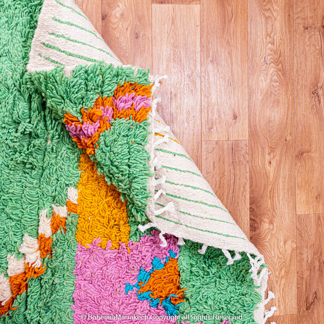 Moroccan Rug - Beni Ourain Colorful Rug - Checkered Rug