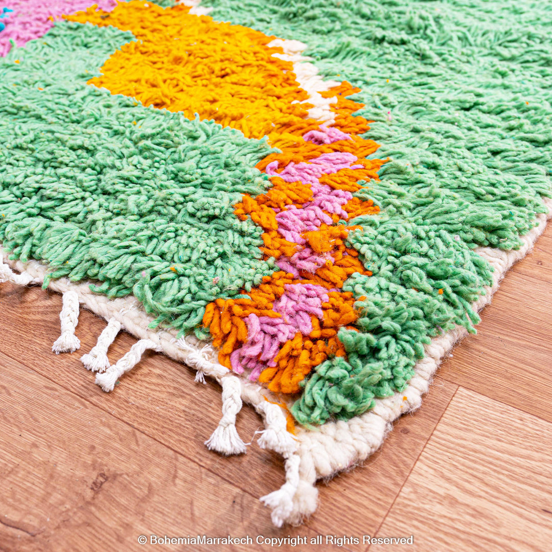 Moroccan Rug - Beni Ourain Colorful Rug - Checkered Rug