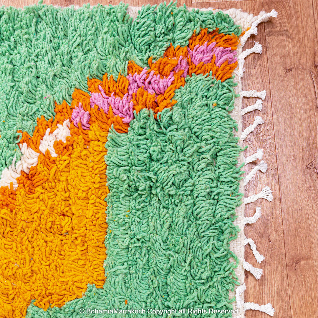 Moroccan Rug - Beni Ourain Colorful Rug - Checkered Rug