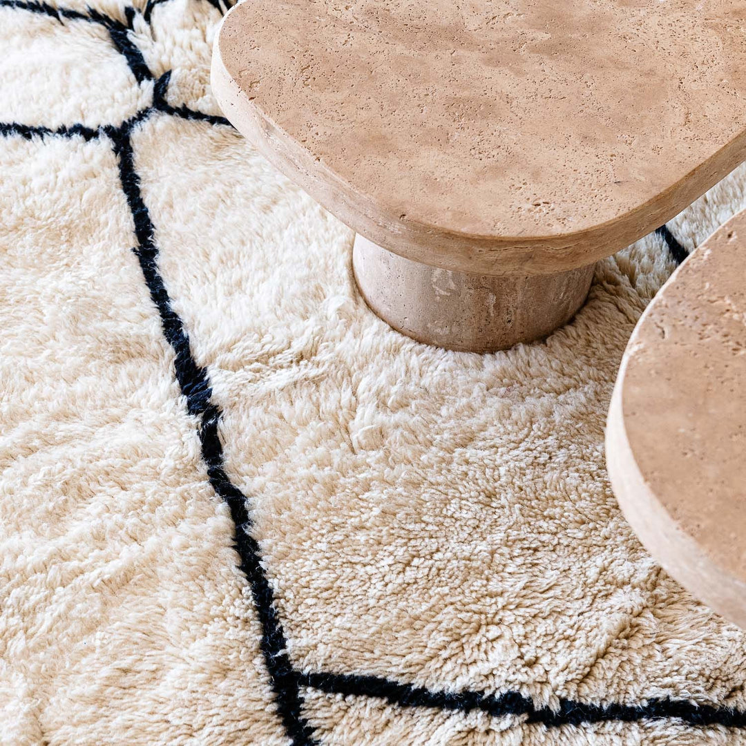 Moroccan Wool Rug with Criss-Cross Diamond Berber Line Pattern