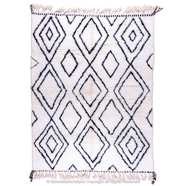 Wool Mrirt rug - Custom Beni Ourain rug - Moroccan runner rug