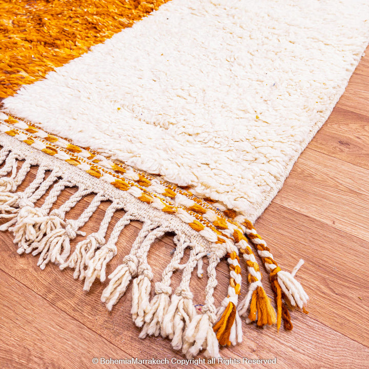 Burnt Orange Moroccan Rug – Handmade Wool Beni Ourain Carpet