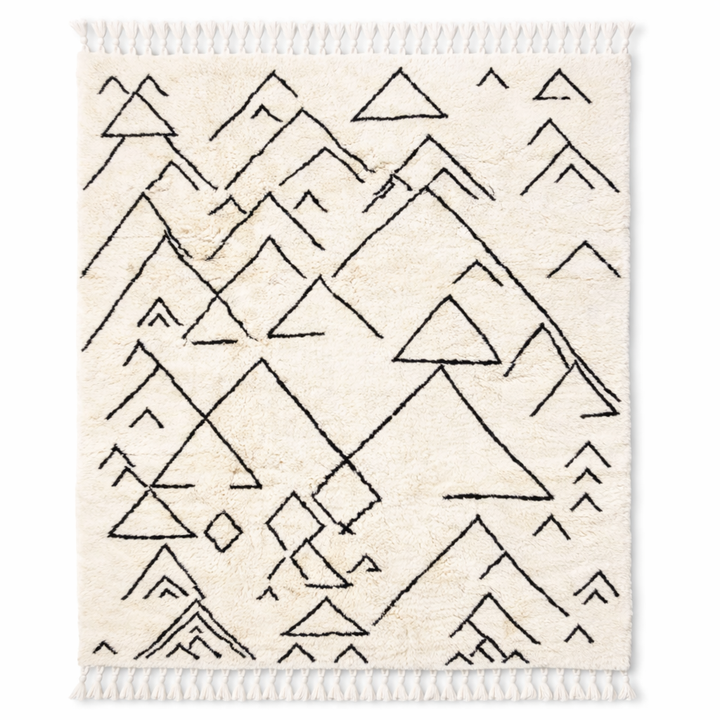 Mountain Pattern Moroccan Rug – Handmade Wool Beni Ourain