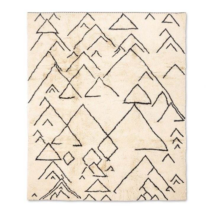 Mountain Pattern Moroccan Rug – Handmade Wool Beni Ourain