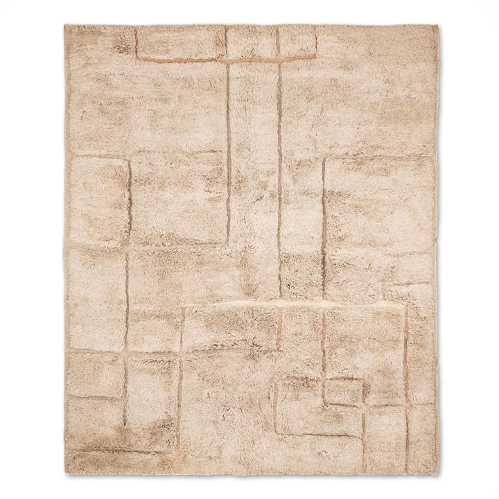 Neutral Moroccan Wool Rug – Abstract Berber Design