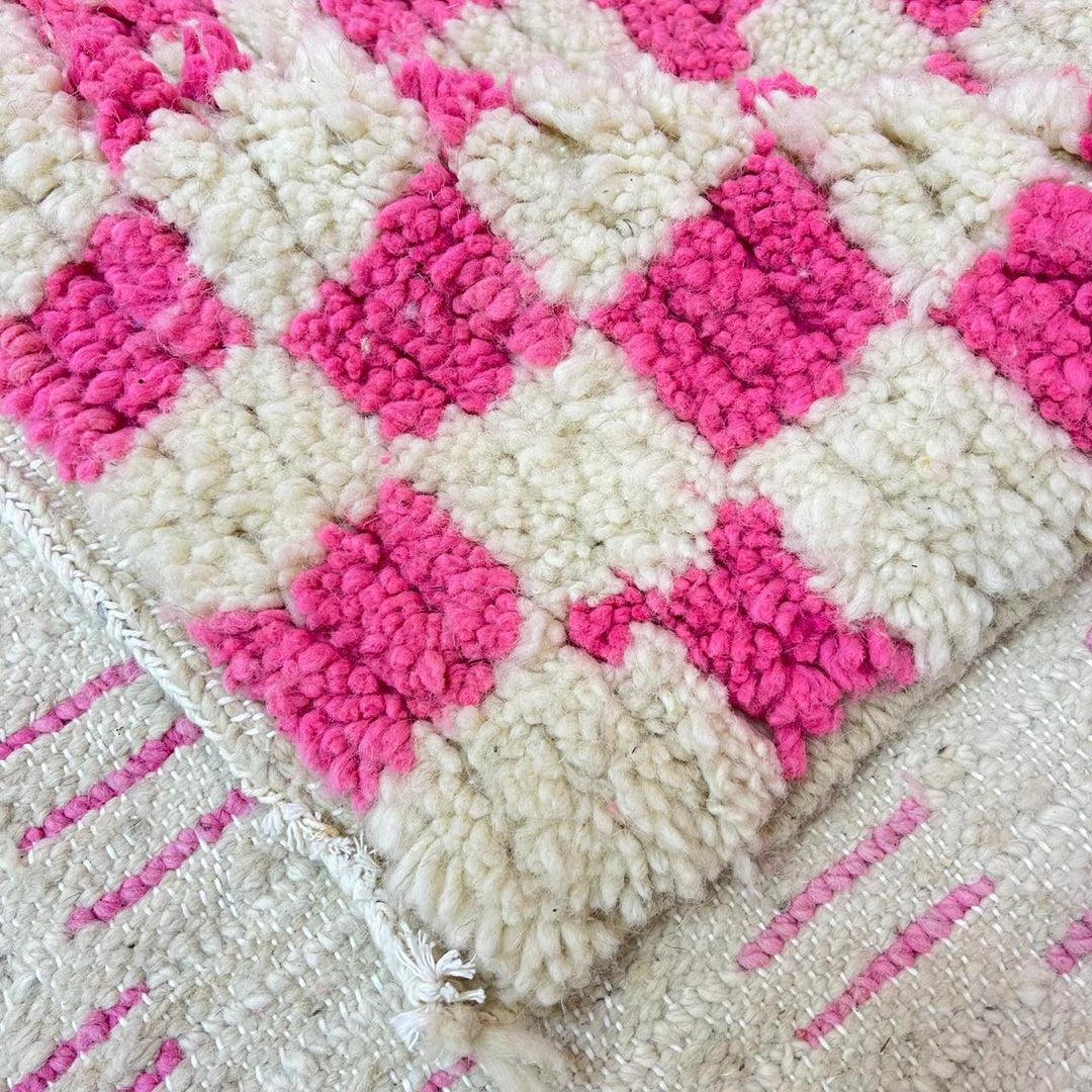pink moroccan rug, checkerboard rug, pink berber rug, handmade wool rug, boho area rug, nursery rug pink, modern moroccan rug, checkered wool rug, artisan rug