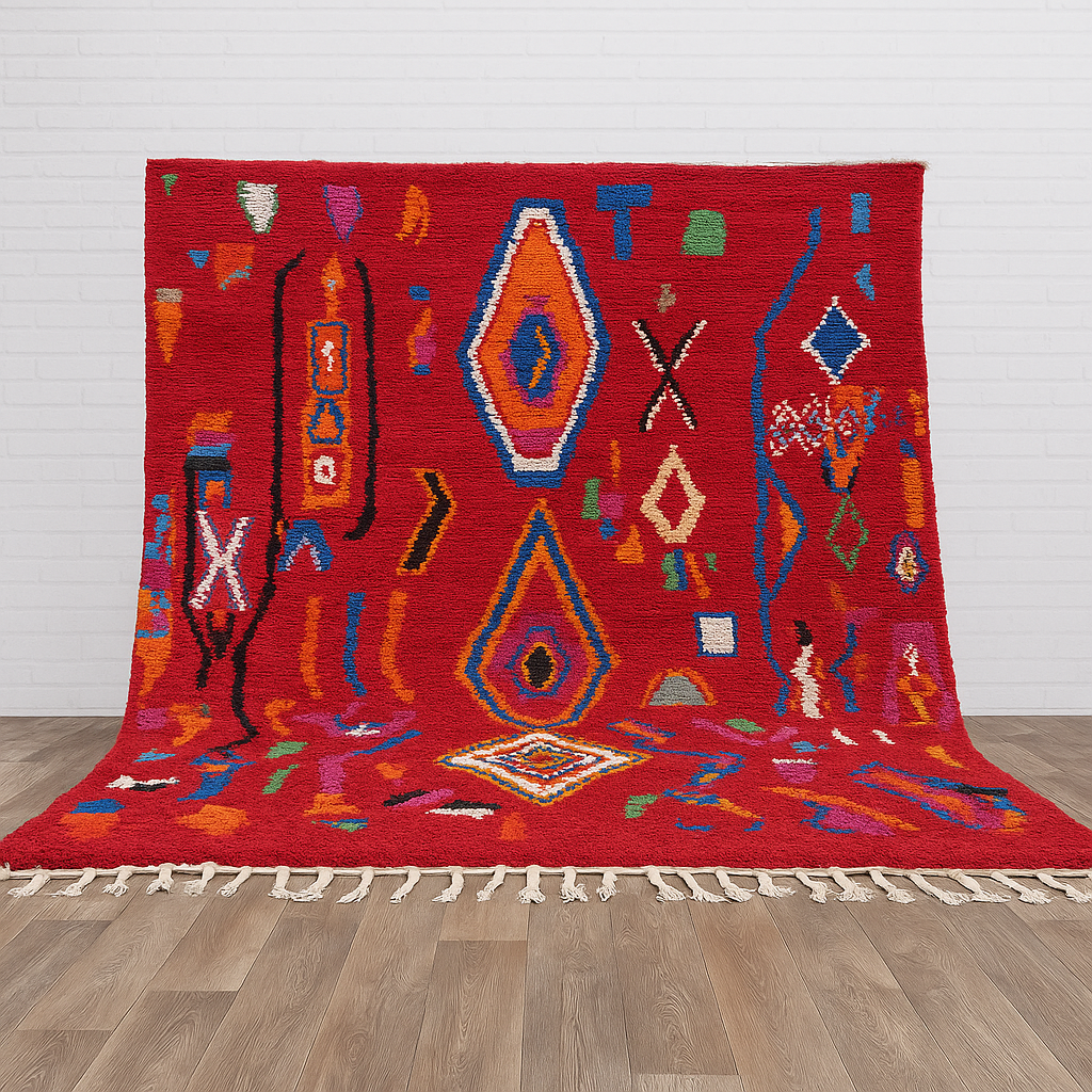 Red moroccan rug 