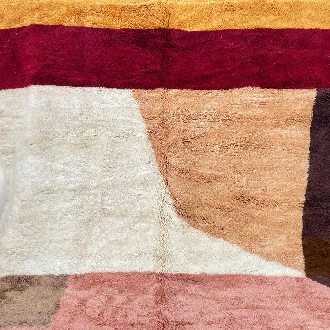 round color block moroccan wool rug modern abstract berber shag rug