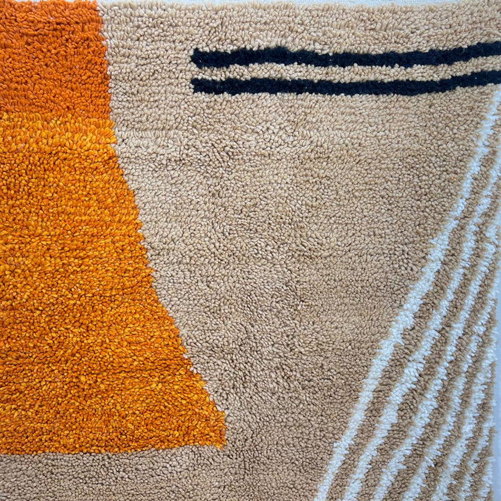 round modern moroccan wool rug abstract berber shag