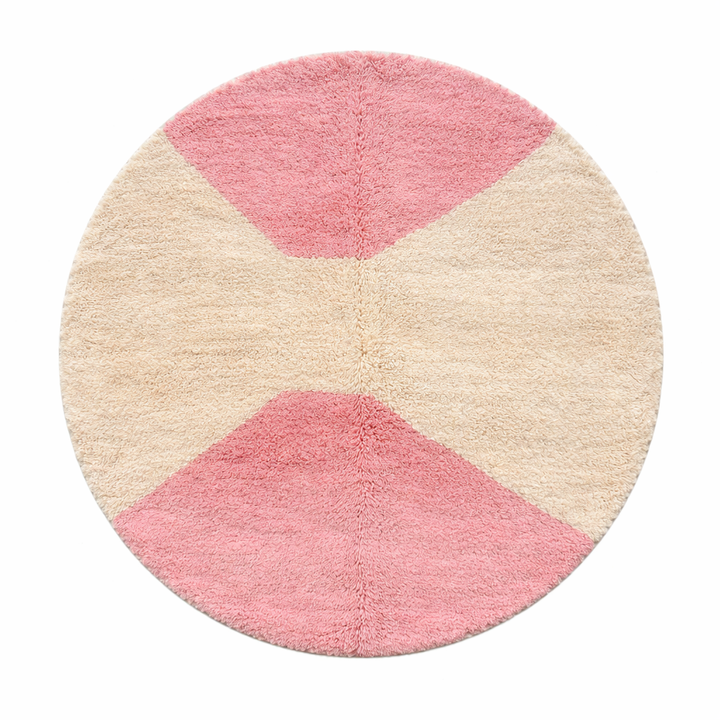 round pink moroccan wool rug luxury boho shag round rug