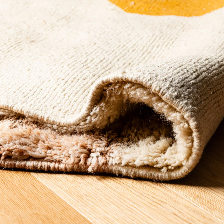 Sunset Landscape Moroccan Rug in Warm Terracotta and Ochre Tones