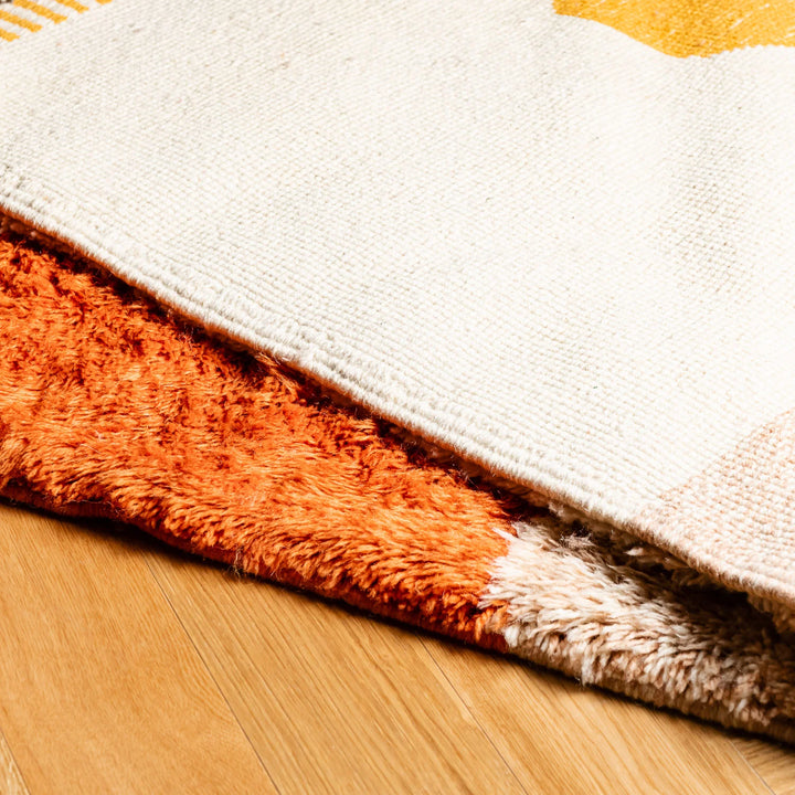 Sunset Landscape Moroccan Rug in Warm Terracotta and Ochre Tones