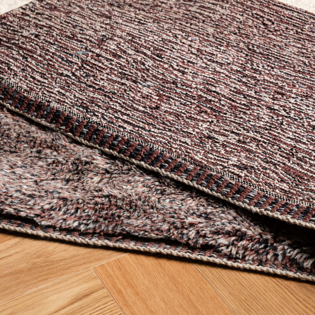 Sunset Mountain Abstract Beni Mrirt Rug in Rose and Earth Tones