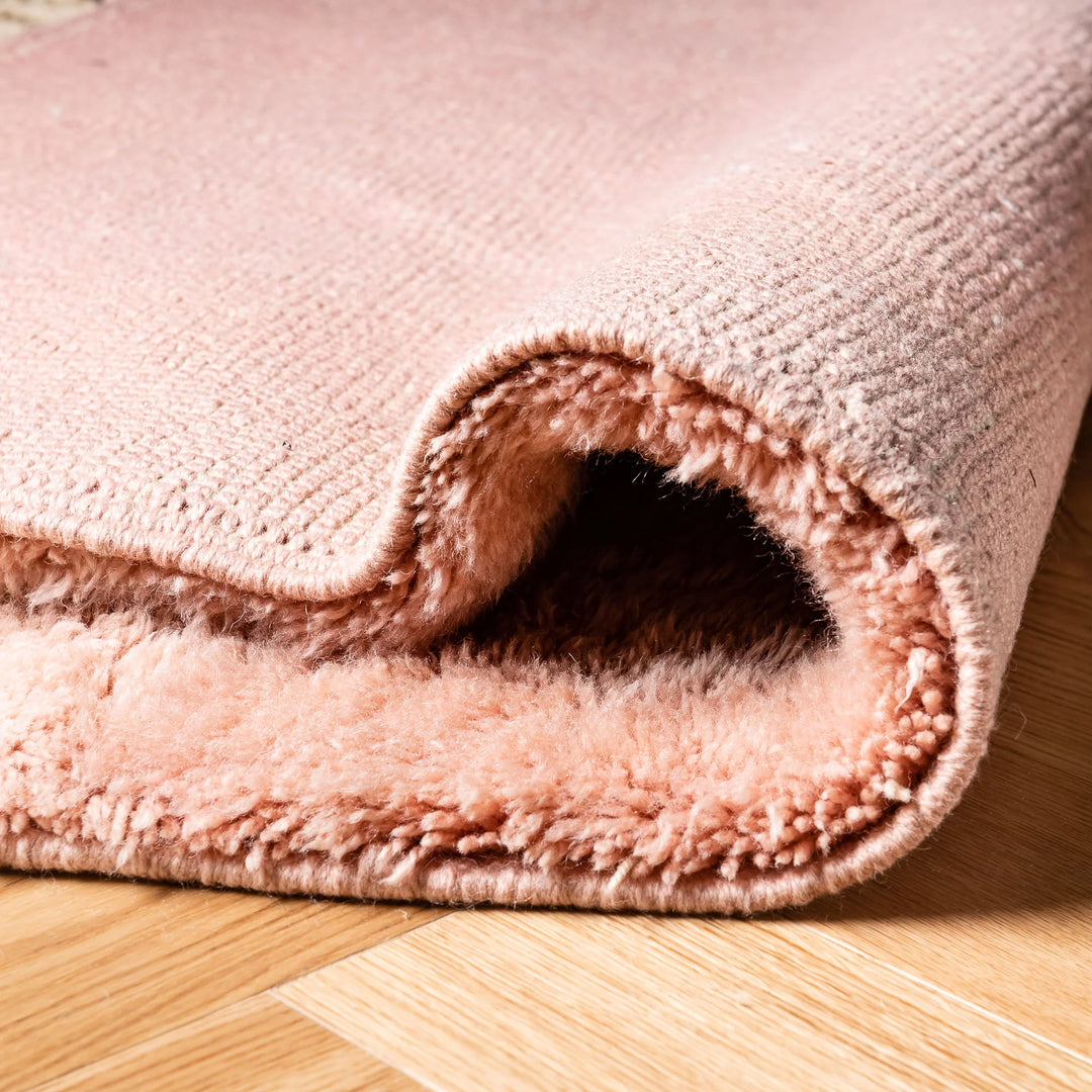 Sunset Mountain Abstract Beni Mrirt Rug in Rose and Earth Tones