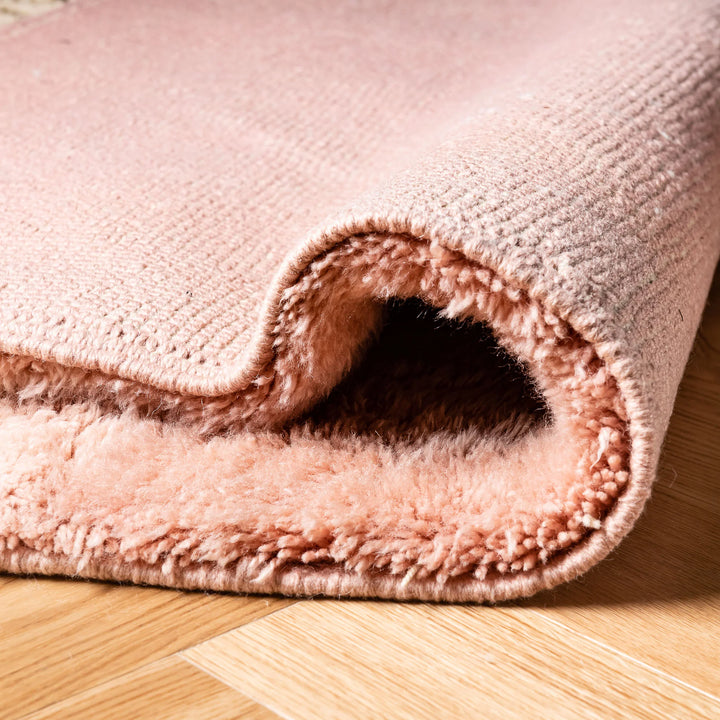 Sunset Mountain Abstract Beni Mrirt Rug in Rose and Earth Tones
