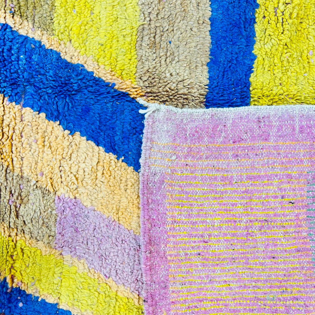 Vintage Moroccan rug with abstract flowing Berber design handmade from natural wool