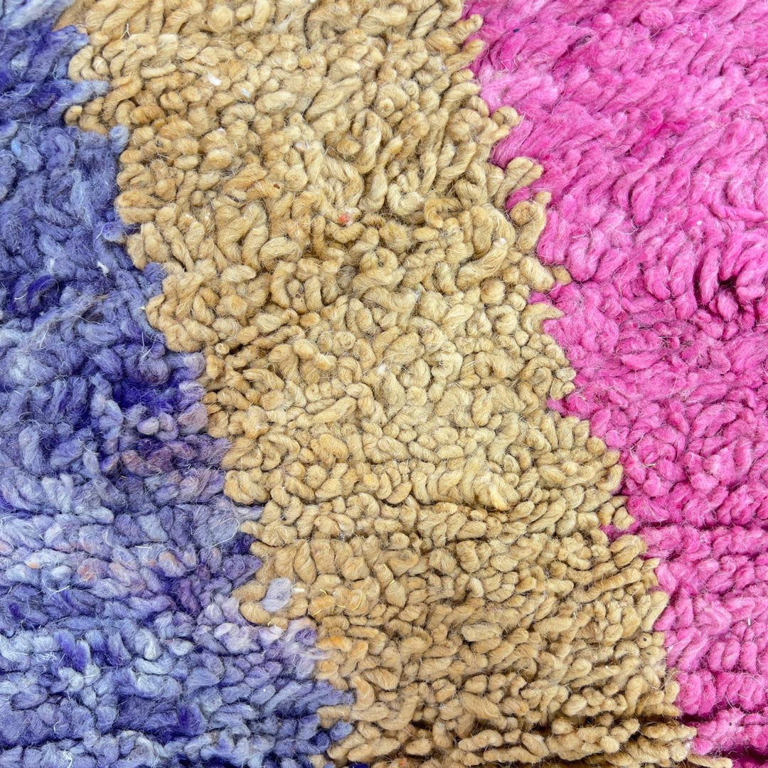 Vintage Moroccan wool rug colorful abstract handmade Berber area rug