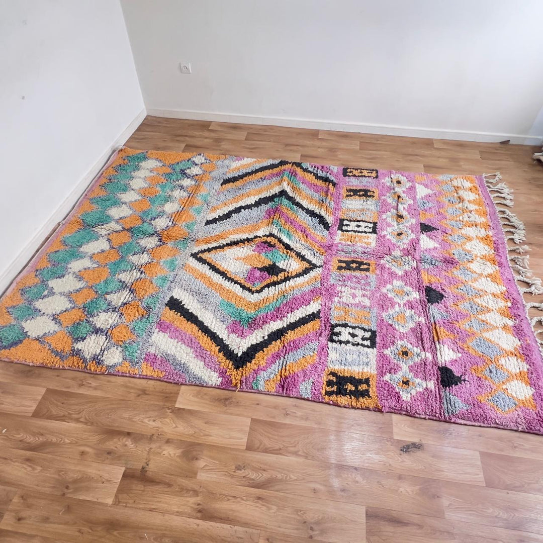 Vintage Moroccan Wool Rug 1046 ( 9.7 x 6.7 ft )