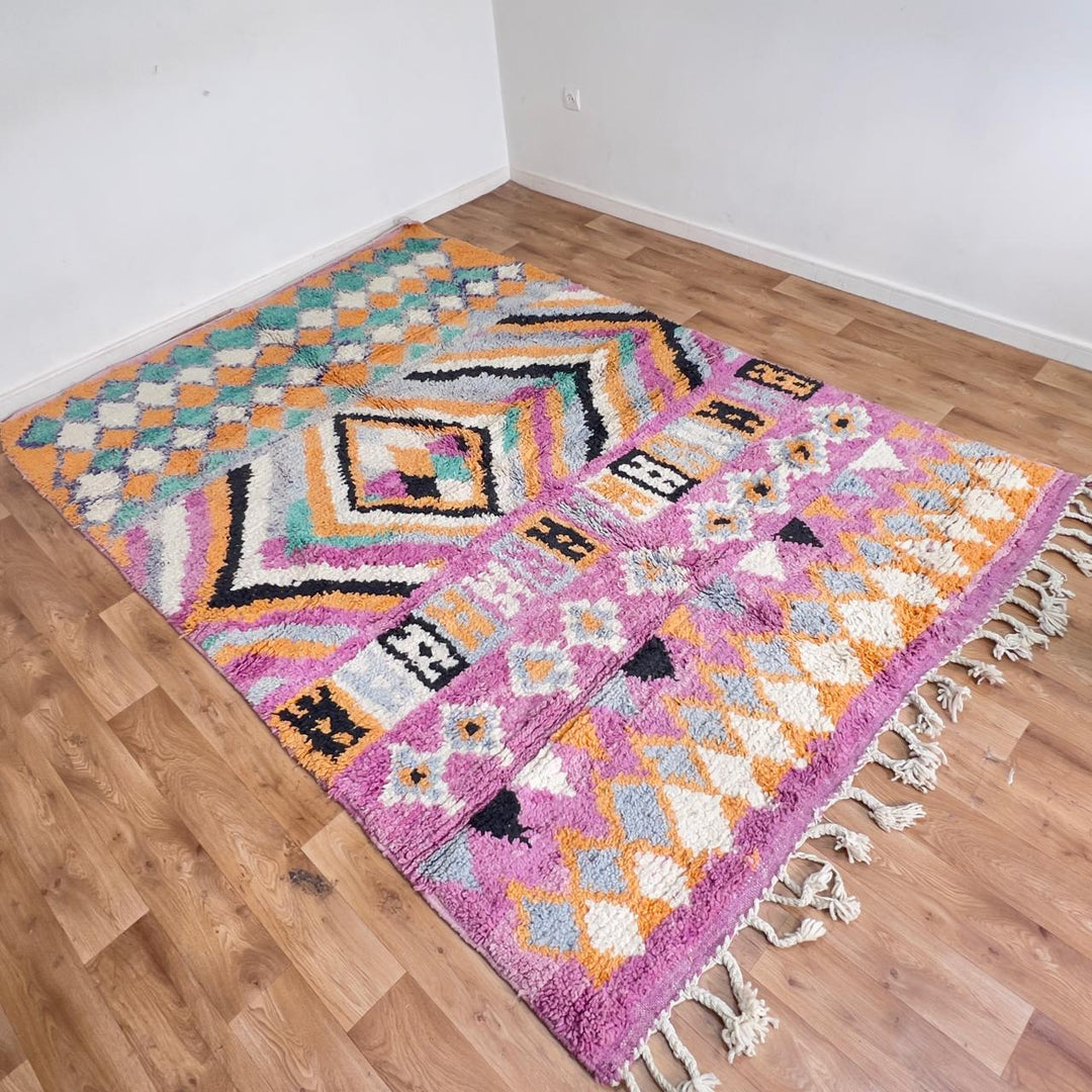 Vintage Moroccan Wool Rug 1046 ( 9.7 x 6.7 ft )