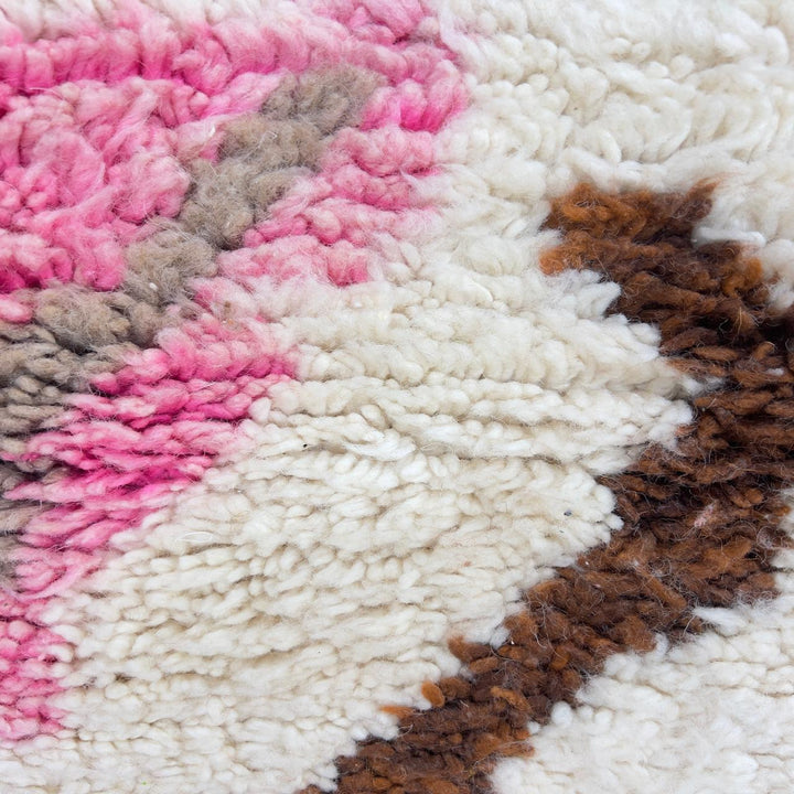 Vintage Moroccan wool rug abstract geometric ivory handmade Berber rug