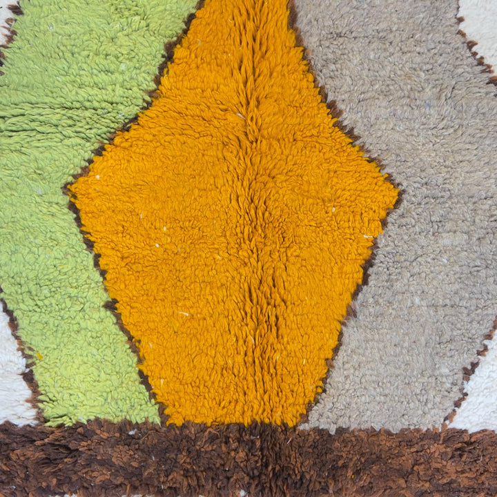 Vintage Moroccan wool rug abstract geometric ivory handmade Berber rug