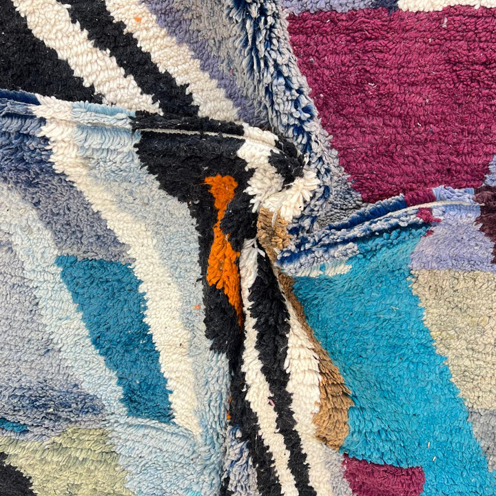 Vintage Moroccan wool rug 771 – handmade abstract geometric Berber wool carpet 243 × 166 cm (7.97 × 5.44 ft).