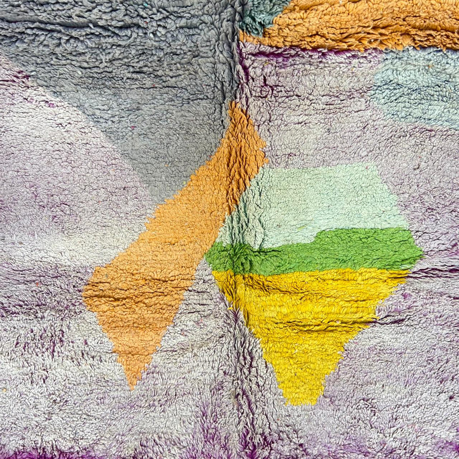 Vintage Moroccan wool rug 767 – handmade abstract modern Berber wool carpet 266 × 152 cm (8.72 × 4.98 ft).