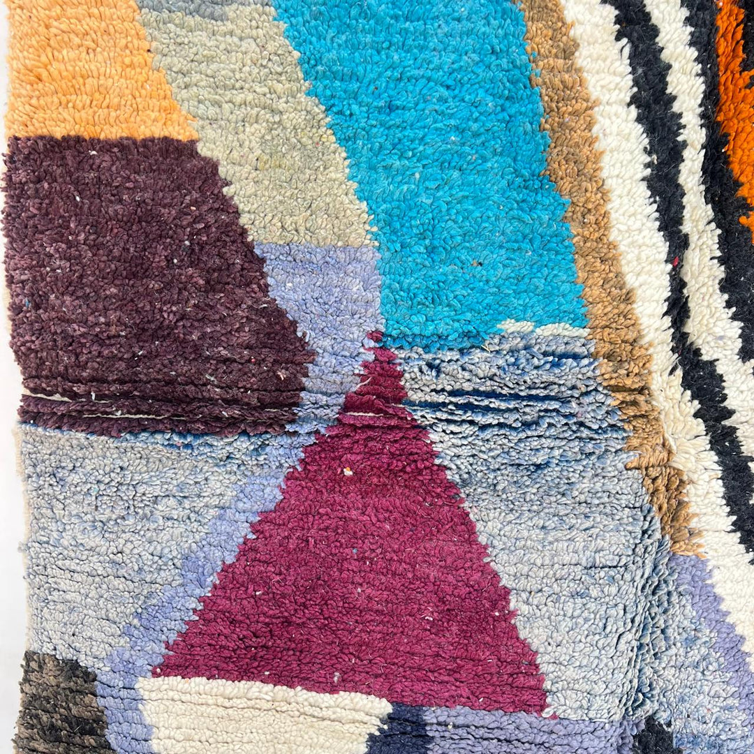 Vintage Moroccan wool rug 771 – handmade abstract geometric Berber wool carpet 243 × 166 cm (7.97 × 5.44 ft).