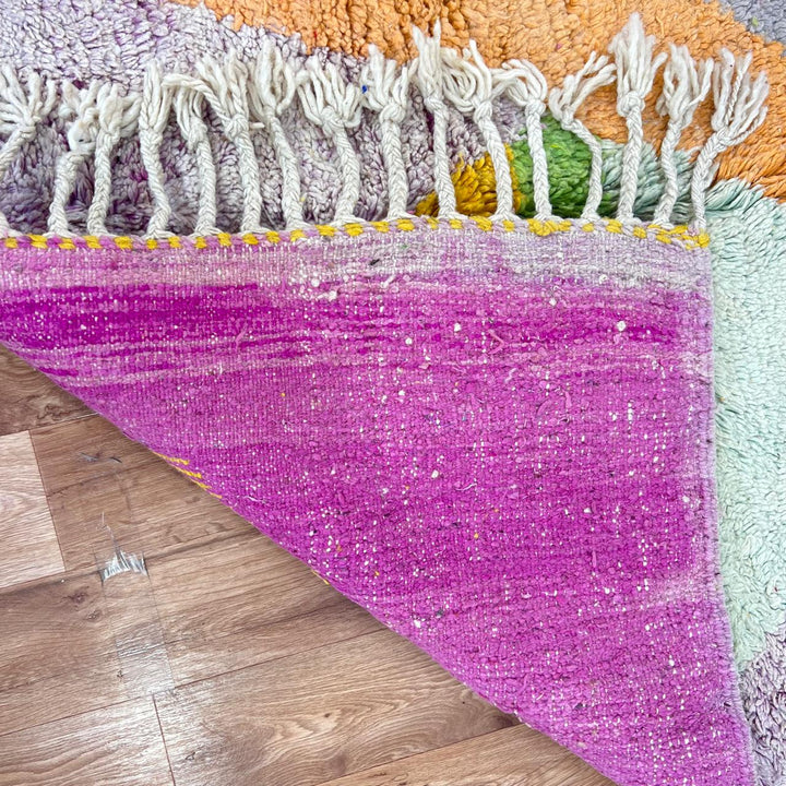Vintage Moroccan wool rug 767 – handmade abstract modern Berber wool carpet 266 × 152 cm (8.72 × 4.98 ft).