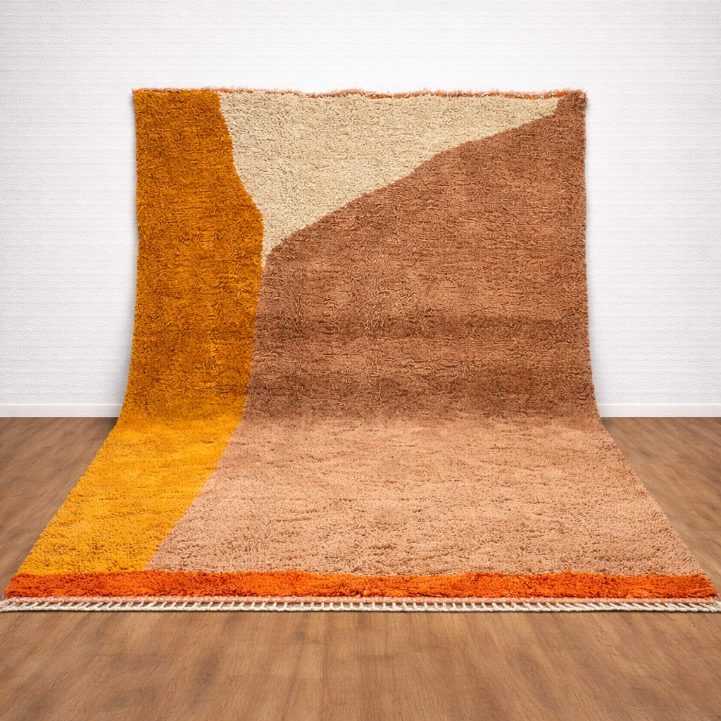 Warm Earth Tone Beni Mrirt Rug – Handwoven Moroccan Rug
