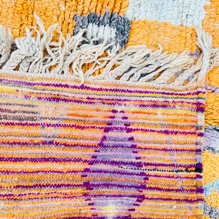 Vintage Moroccan Shag Rug – Orange and Multicolor Tribal Design