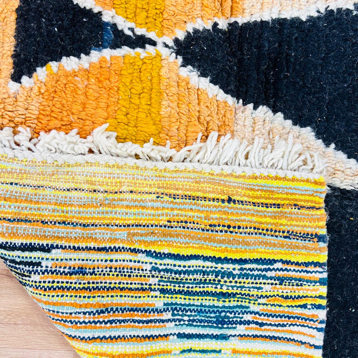 Vintage Moroccan Diamond Rug – Orange Wool Berber Carpet