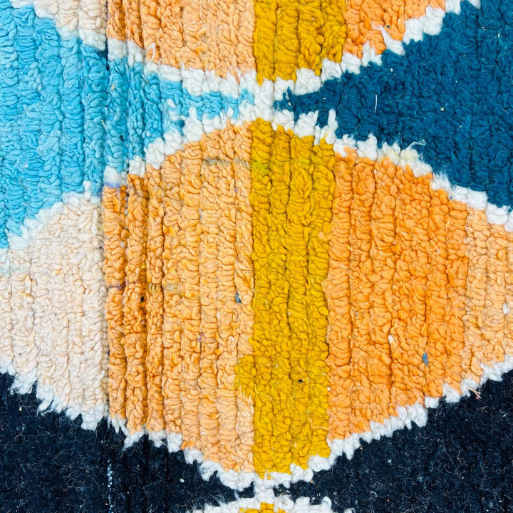 Vintage Moroccan Diamond Rug – Orange Wool Berber Carpet