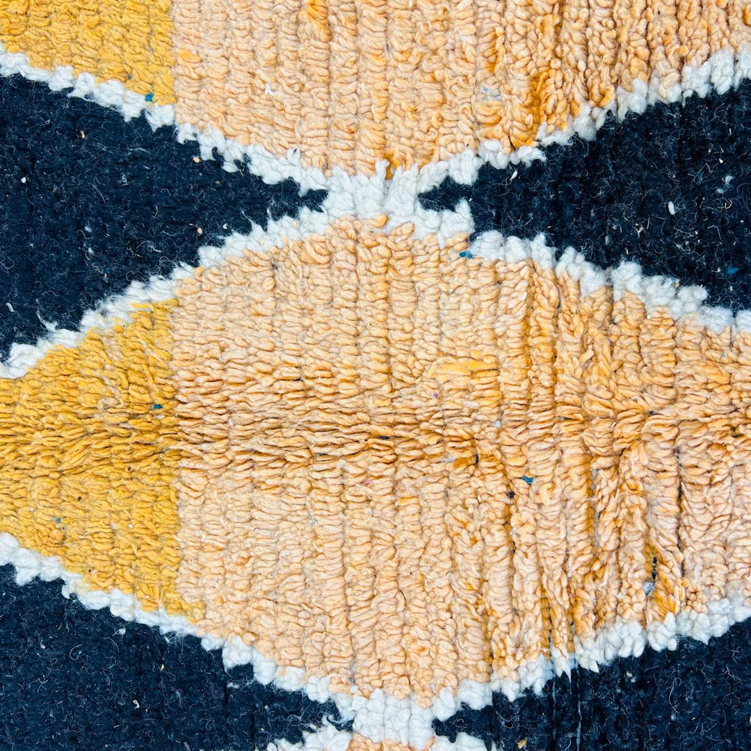 Vintage Moroccan Diamond Rug – Orange Wool Berber Carpet