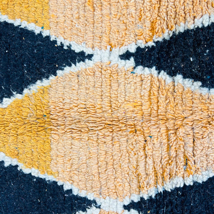 Vintage Moroccan Diamond Rug – Orange Wool Berber Carpet