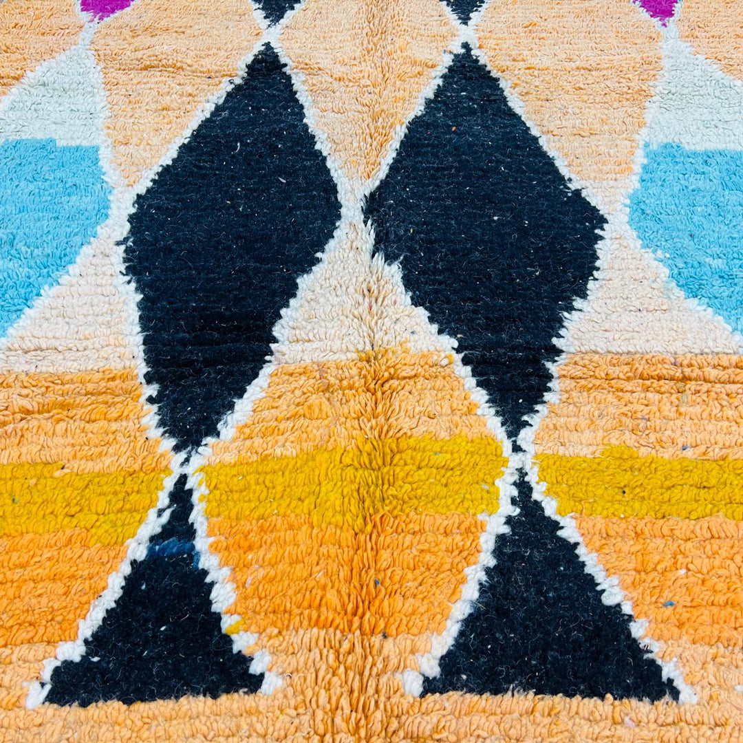 Vintage Moroccan Diamond Rug – Orange Wool Berber Carpet