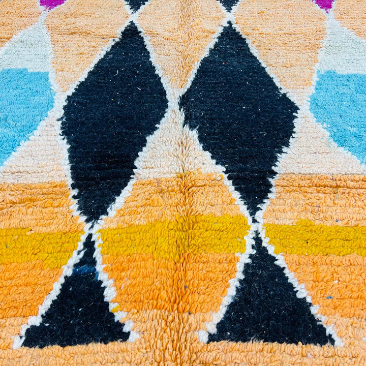 Vintage Moroccan Diamond Rug – Orange Wool Berber Carpet