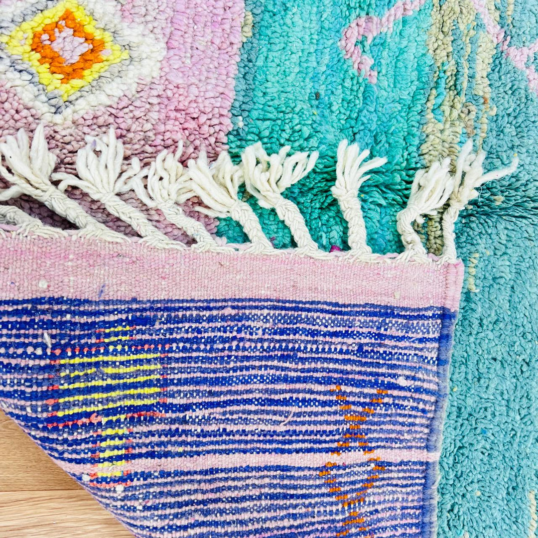 Vintage Moroccan Rug – Colorful Geometric Berber Wool Carpet